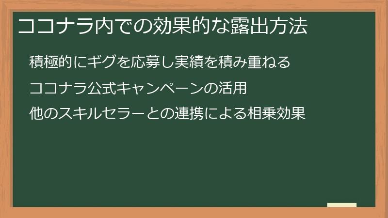 ココナラ内での効果的な露出方法